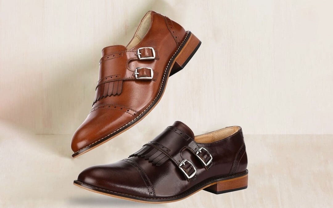Stylish Leather Monk Strap Shoes for Men
