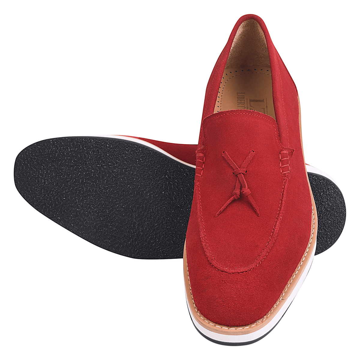 Emma Men's Genuine Suede Leather Loafers with Tassels Slip-On Dress Sh
