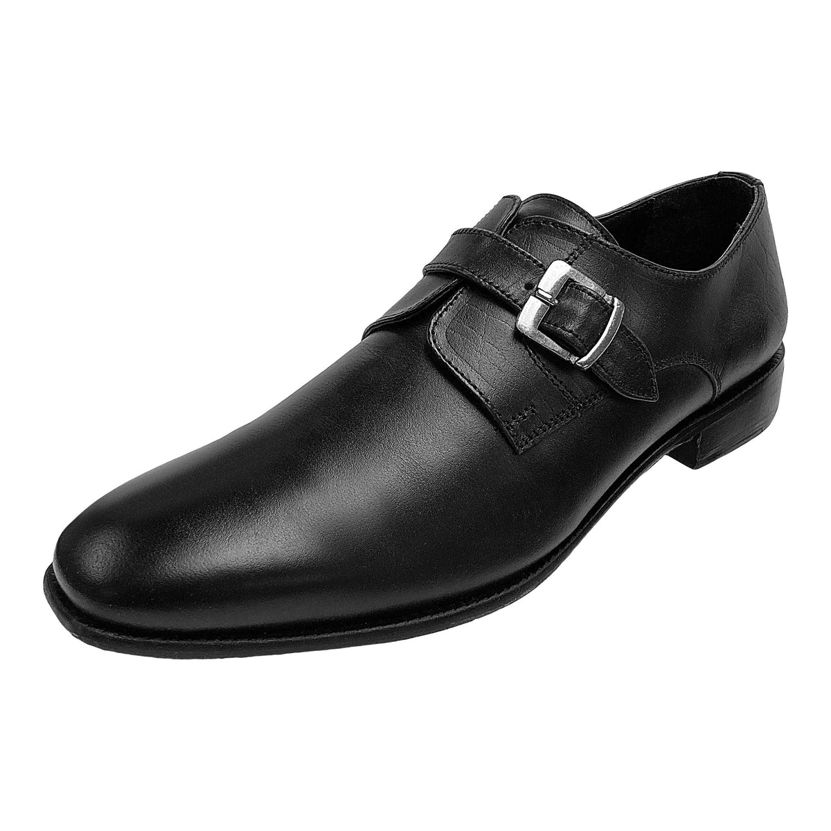 LIBERTYZENO Men's Leather Buckle Monk Strap Dress Shoes