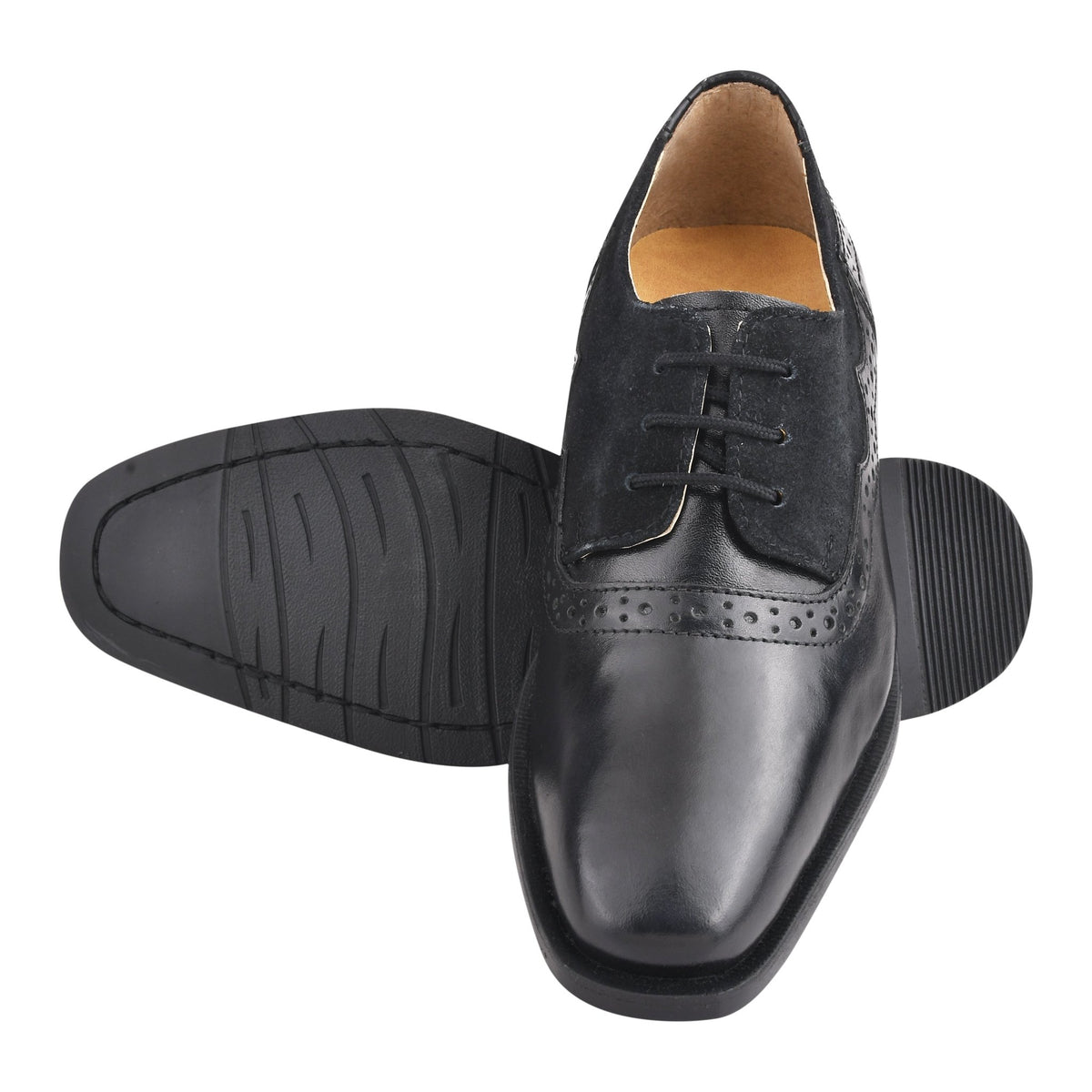 Amy Leather and Suede Black, Burgundy & Grey Oxford Style Kids Dress Shoes  – LIBERTYZENO