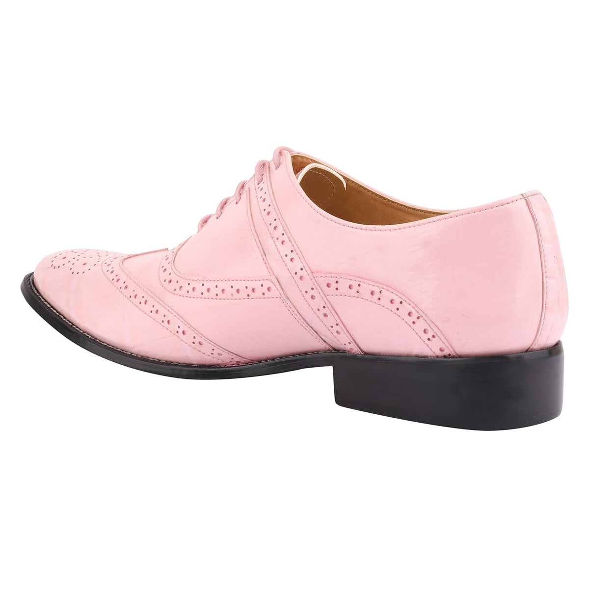 pink dress shoes Dallas Manmade Wingtip Croco/EEL Print Brogue Dress Shoes, Mustard / 11