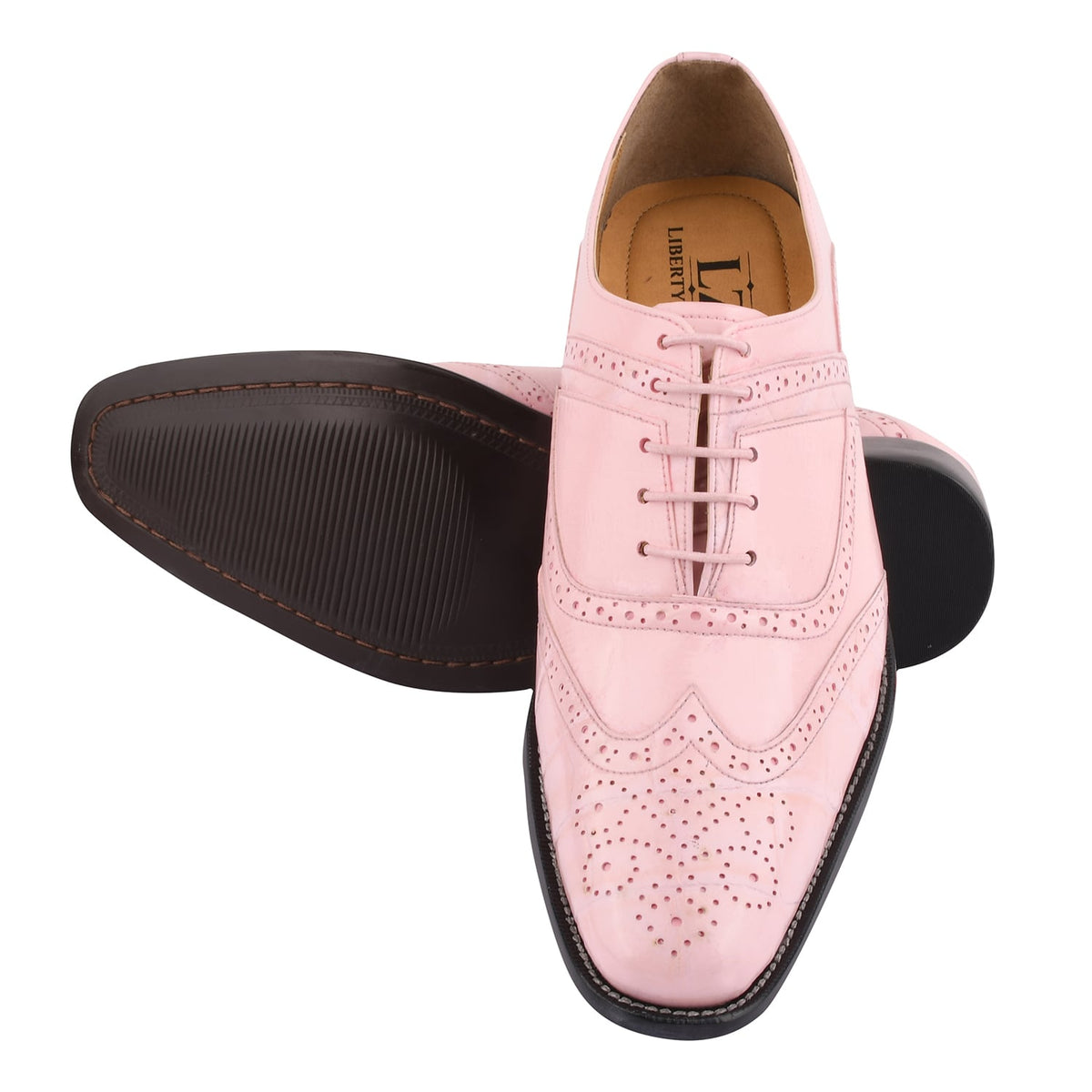Dallas Manmade Wingtip Croco/EEL Print Brogue Dress Shoes, Mustard / 11 - LIBERTYZENO Dallas Manmade Wingtip Croco/EEL Print Brogue Dress Shoes, Mustard / 11 - LIBERTYZENO