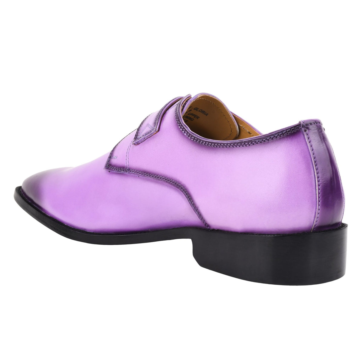 Gloria Genuine Leather Oxford Style Monk Straps Shoe, Purple / 10.5