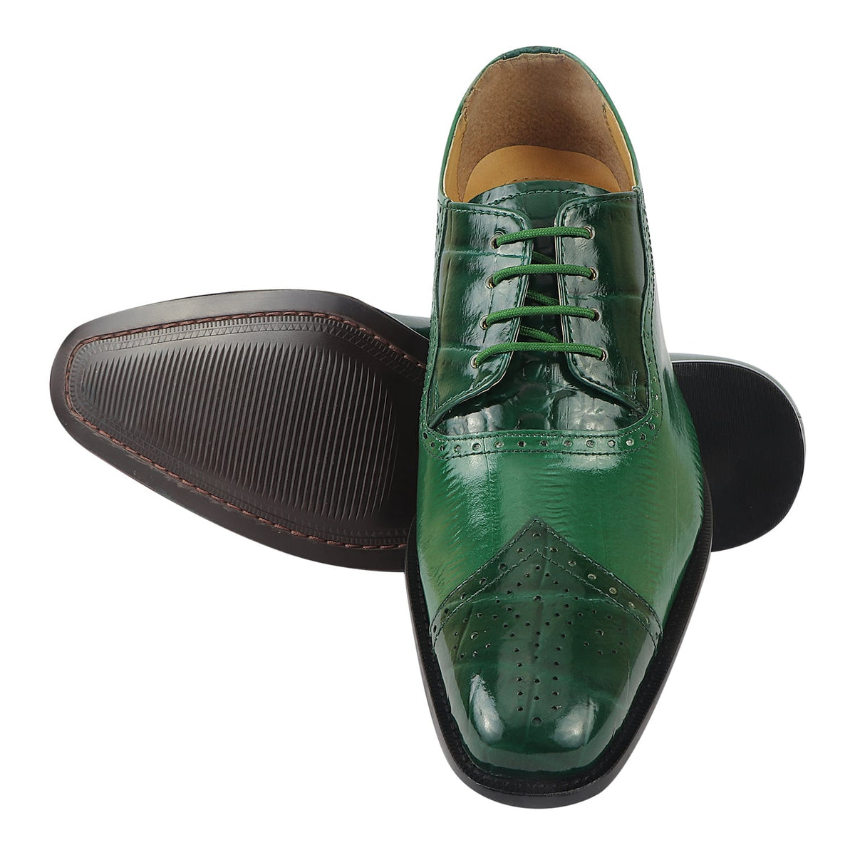 Henley Leather Croco Print Toe Wingtip Oxford Style Dress Shoes, Grey / 9 - LIBERTYZENO Henley Leather Croco Print Toe Wingtip Oxford Style Dress Shoes, Grey / 9 - LIBERTYZENO