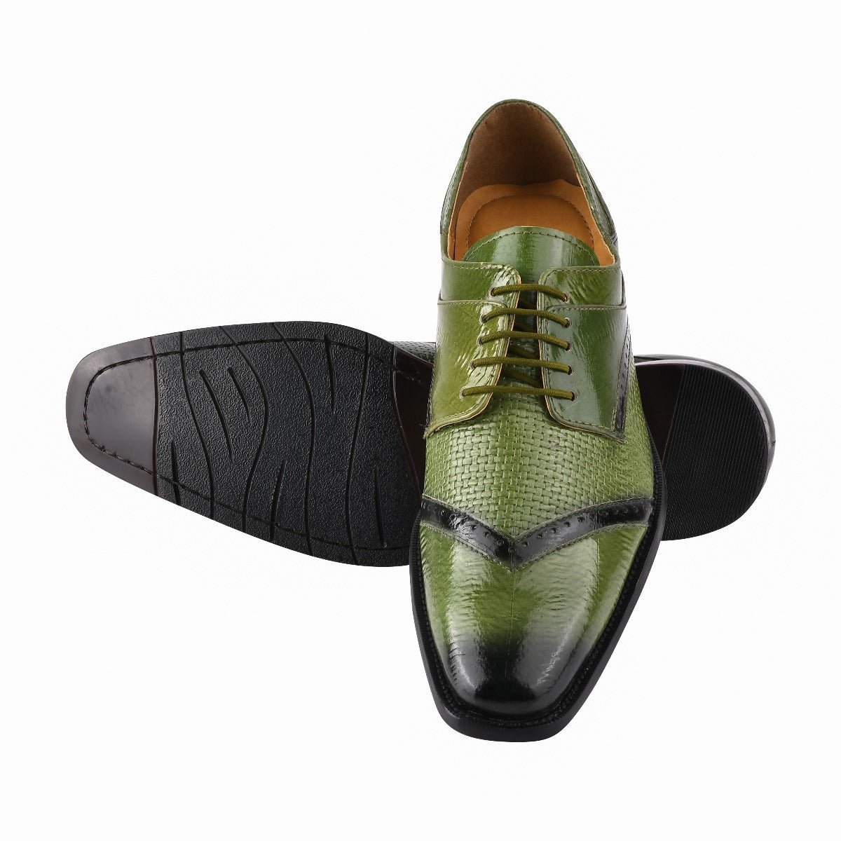 Kazma Men's Eel Woven Print Lace Up Oxford Style Dress Shoes, Purple / 9.5 - Libertyzeno Kazma Men's Eel Woven Print Lace Up Oxford Style Dress Shoes, Purple / 9.5 - Libertyzeno
