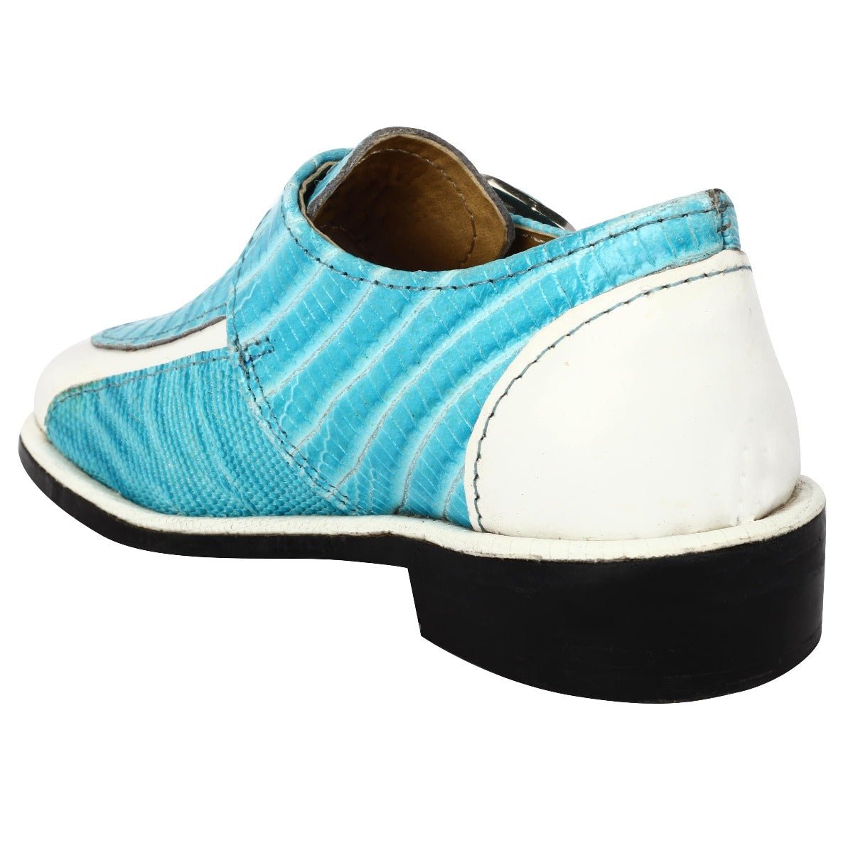 Lunny Leather Lizard Print Kids/ Big Boys Lace Up Dress Shoes, White / 5 US/ Age 1-4 Years/Toddler