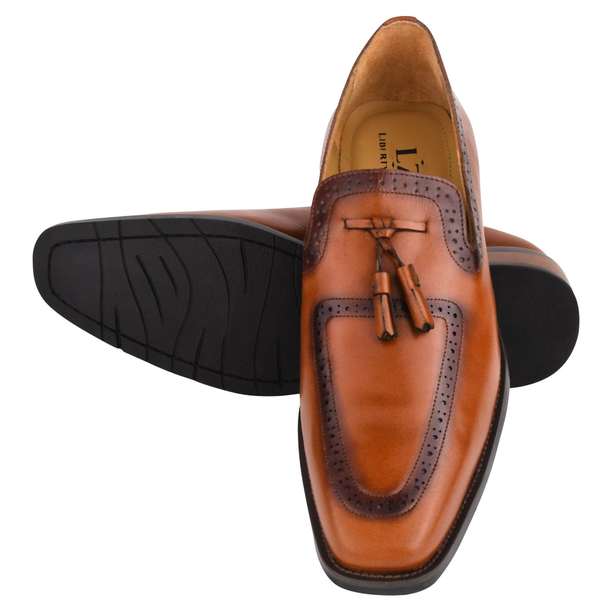 Tassel Loafer Leather Tassels Shoes, Tan / 8.5