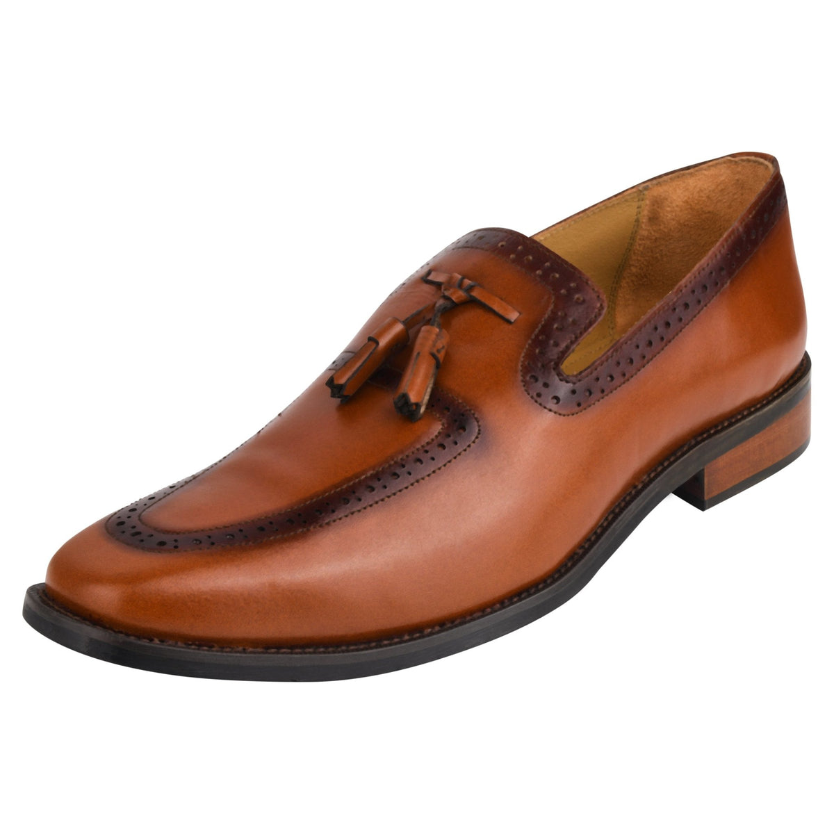 Men's Tassel Loafer Shoes, Full Grain Leather in Black, Brown, Tan –  LIBERTYZENO