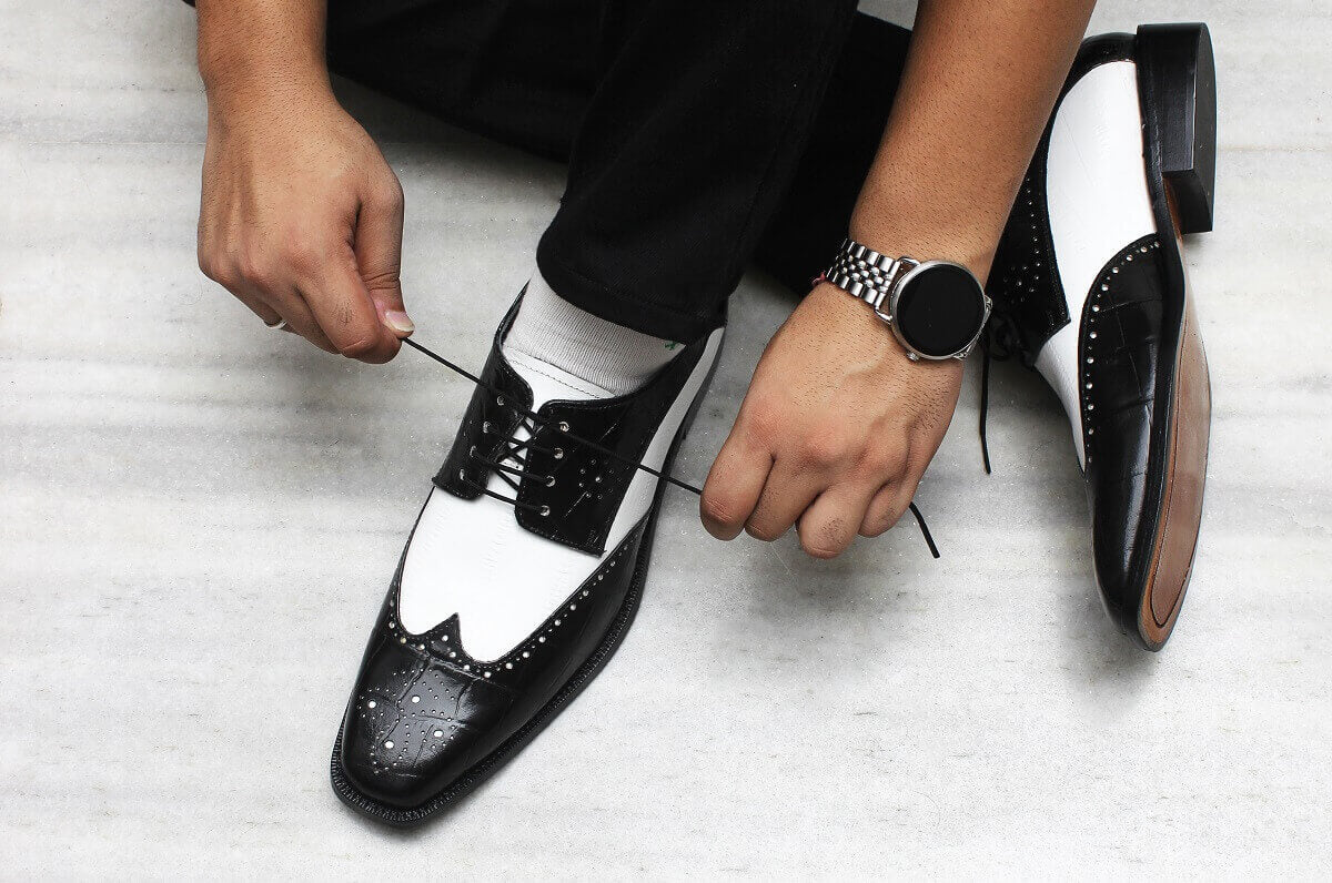 Cheap black and white dress shoes hotsell
