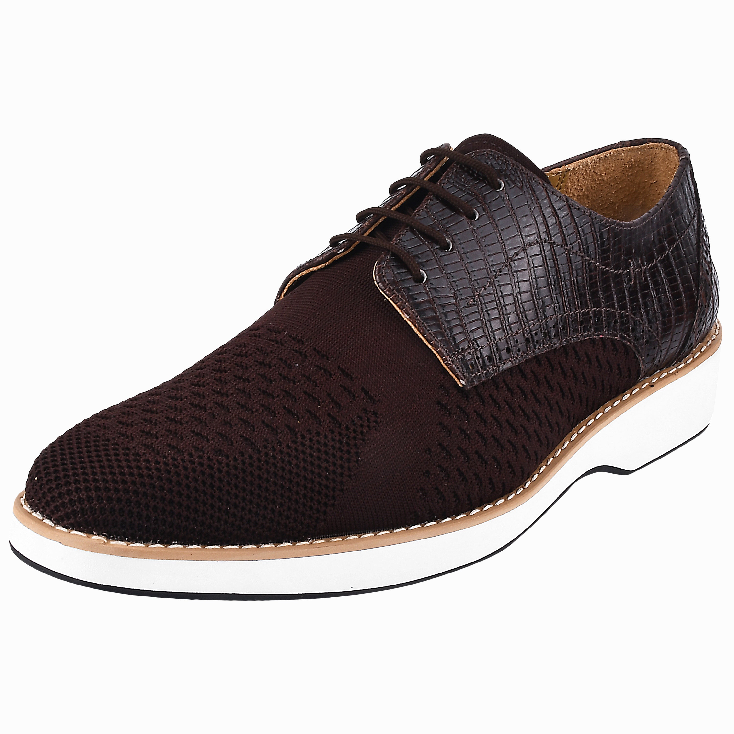 Gutta Lizard Print Leather Textile Casual Sneakers for Men - Red, White ...