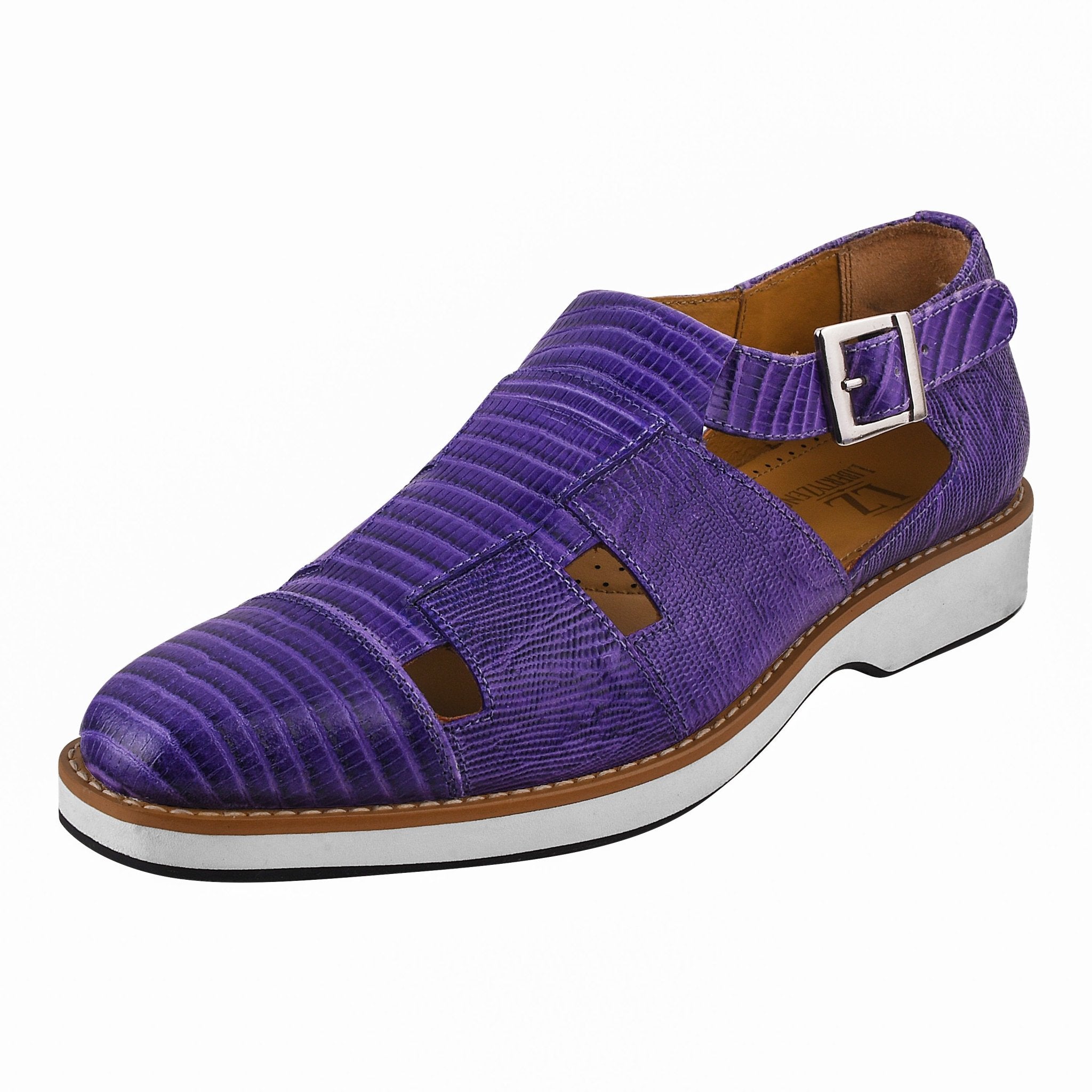 Adam Mens Fisherman Lizard Print Genuine Leather Buckle Closure Sandals Adam Mens Fisherman Lizard Print Genuine Leather Buckle Closure Sandals