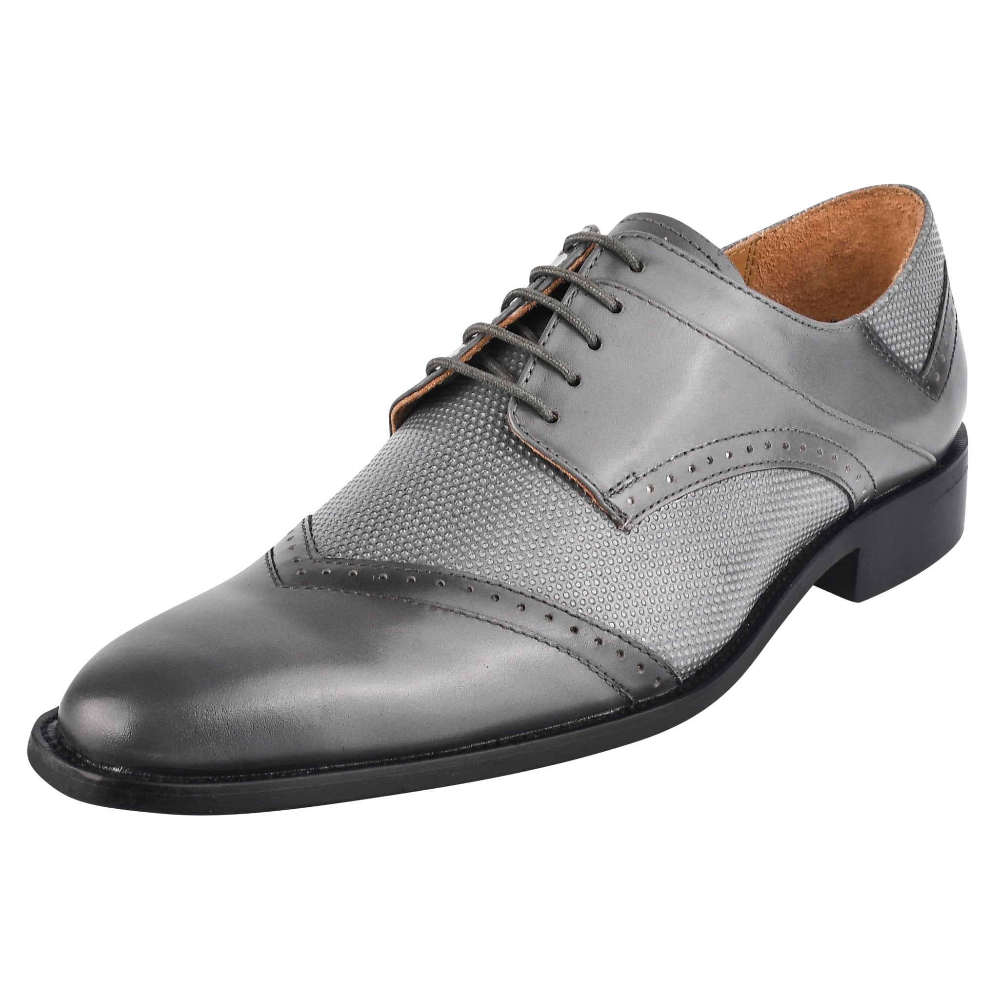 LIBERTYZENO Mens Grey Leather Tread Design Oxford Dress Shoes Amazon.com | LIBERTYZENO Mens Classic Tread Design Leather  main image 2