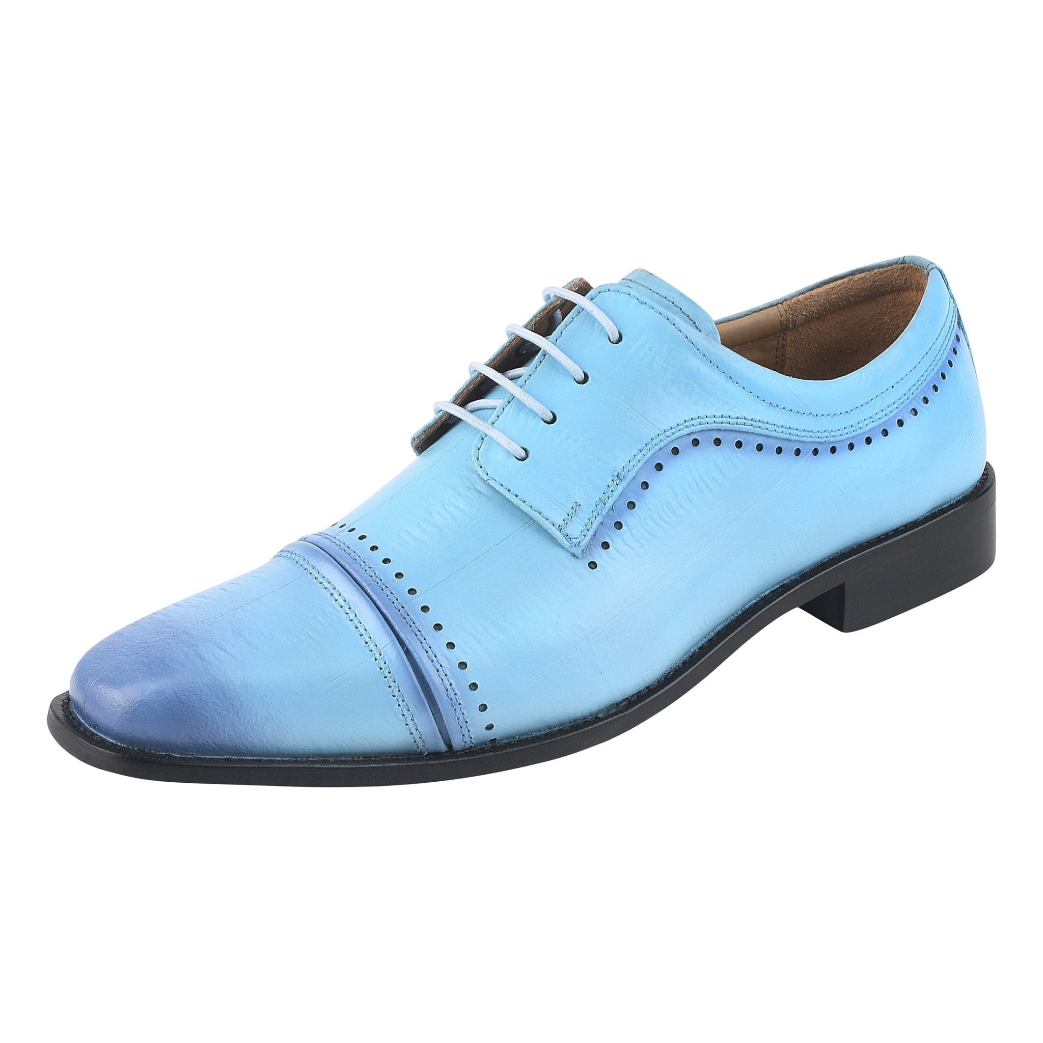BRUCE Leather Oxford Style Dress Shoes, P.Blue / 10 - LIBERTYZENO BRUCE Leather Oxford Style Dress Shoes, P.Blue / 10 - LIBERTYZENO