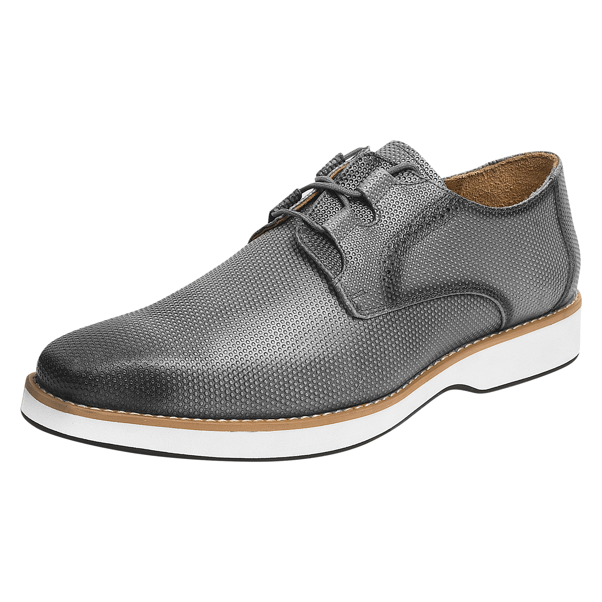 Eric Genuine Leather Oxford Style Lace-Up Dress Shoes For Men, Grey / 12 - LIBERTYZENO Eric Genuine Leather Oxford Style Lace-Up Dress Shoes For Men, Grey / 12 - LIBERTYZENO
