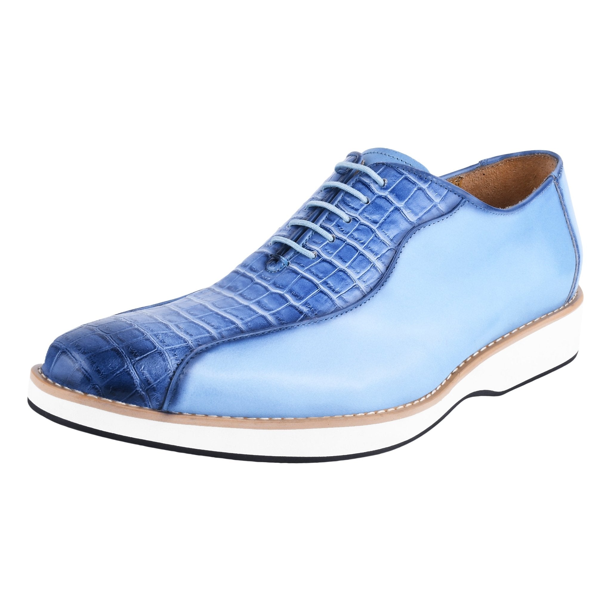 Jacob Small Croco Texture Casual Oxford Style Dress Shoes 