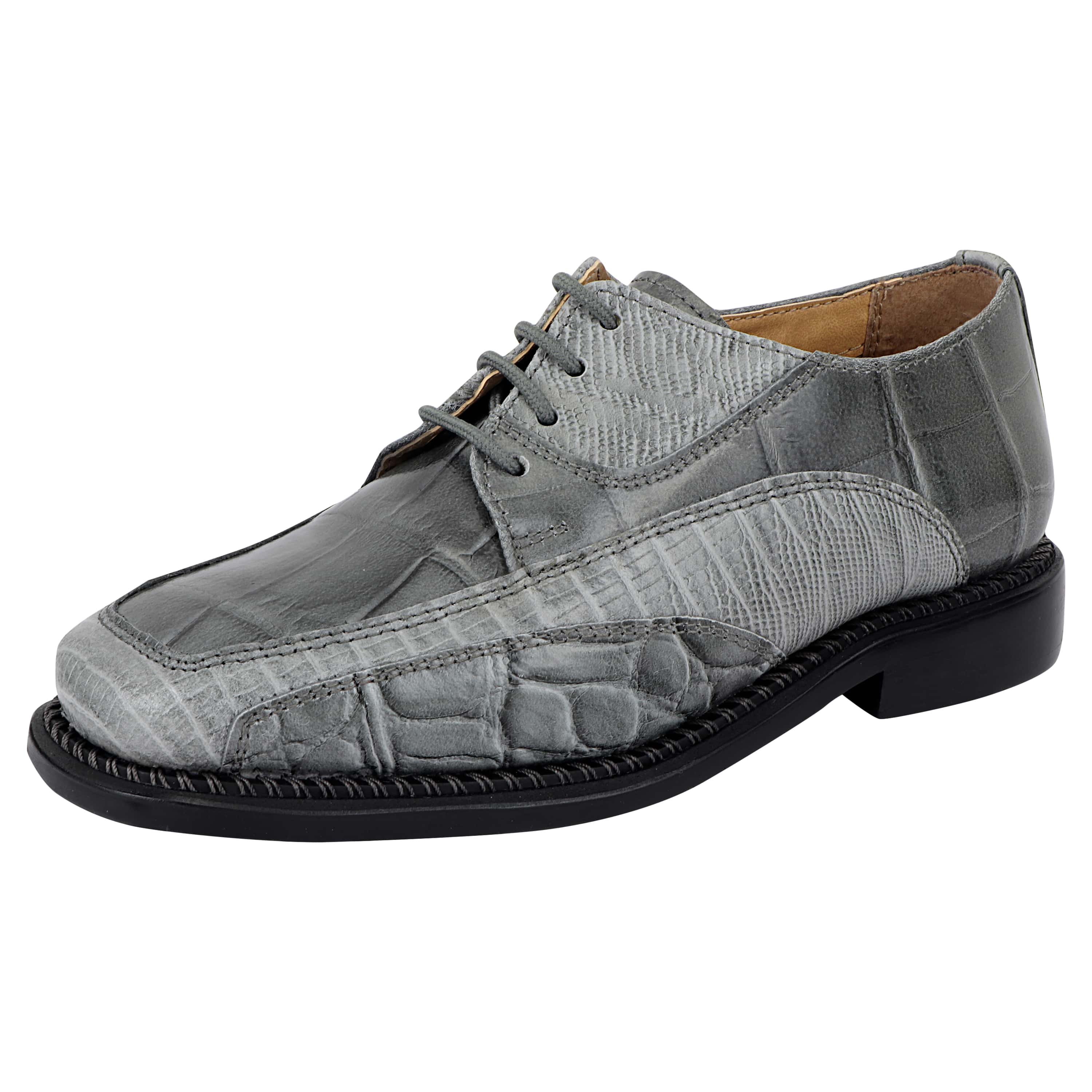 LibertyZeno Lucifer Men\'s Silver Crocodile Print Dress Shoes Size 7 Lucifer Genuine Leather Oxford Style Dress Shoes for Kids  main image 4