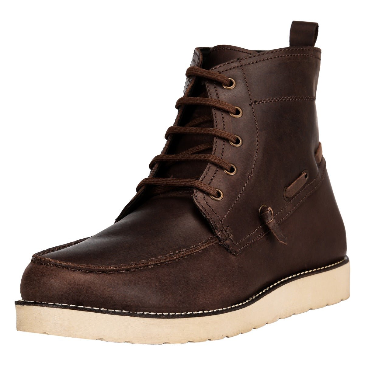 LIBERTYZENO Brown LEATHER LACE-UP BOOTS LIBERTYZENO Mens Genuine Cow Leather Winter Boots, Brown  main image 2