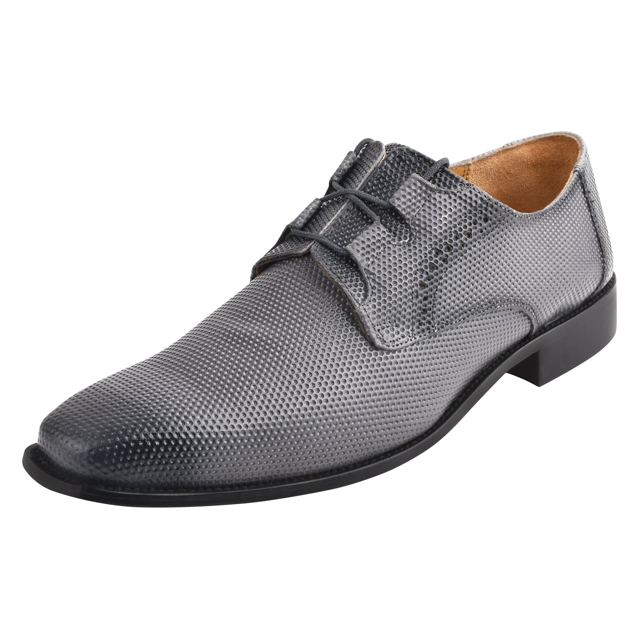 Blacktown Manmade Leather Tread Design Men's Oxford Dress Shoes, Grey / 9