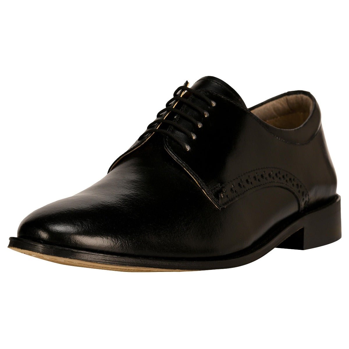 Boseman Genuine Leather Plain Toe Derby Style Dress Shoes 