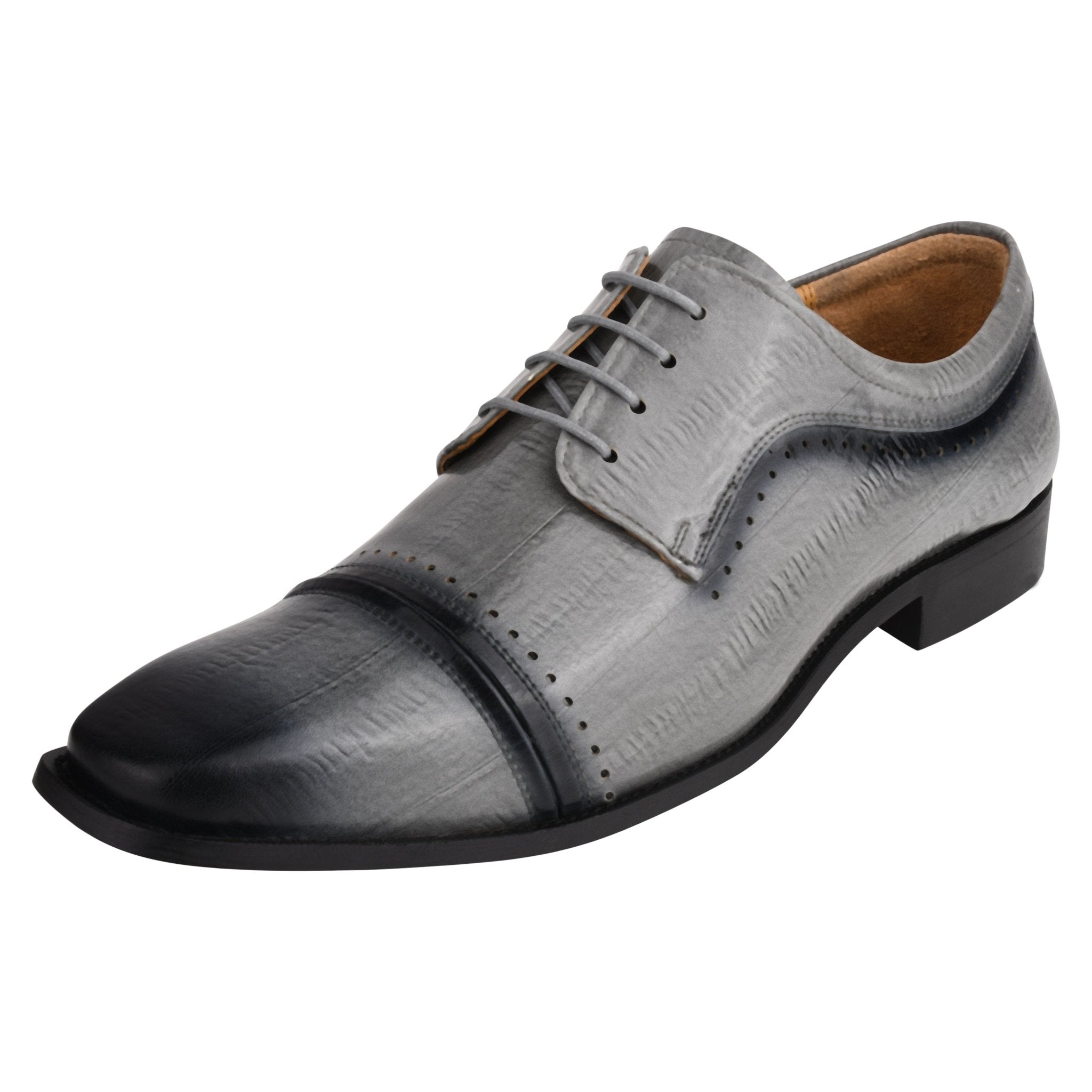 LIBERTYZENO GREY LEATHER OXFORD STYLE DRESS SHOES Senior Leather Oxford Style Dress Shoes for Boys and  main image 3