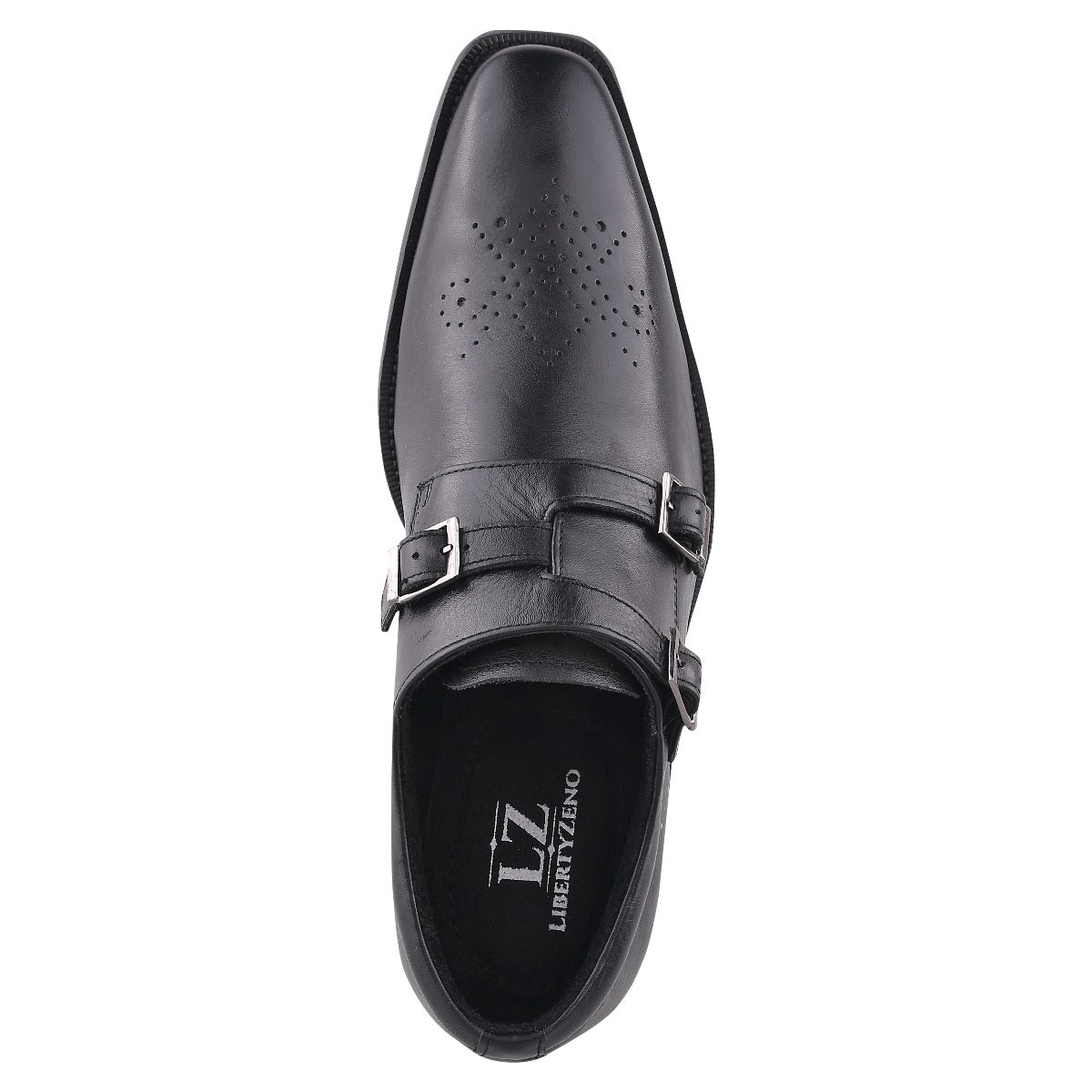 Chatswood Leather Oxford Style Monk Straps Shoes for Men Black, Grey