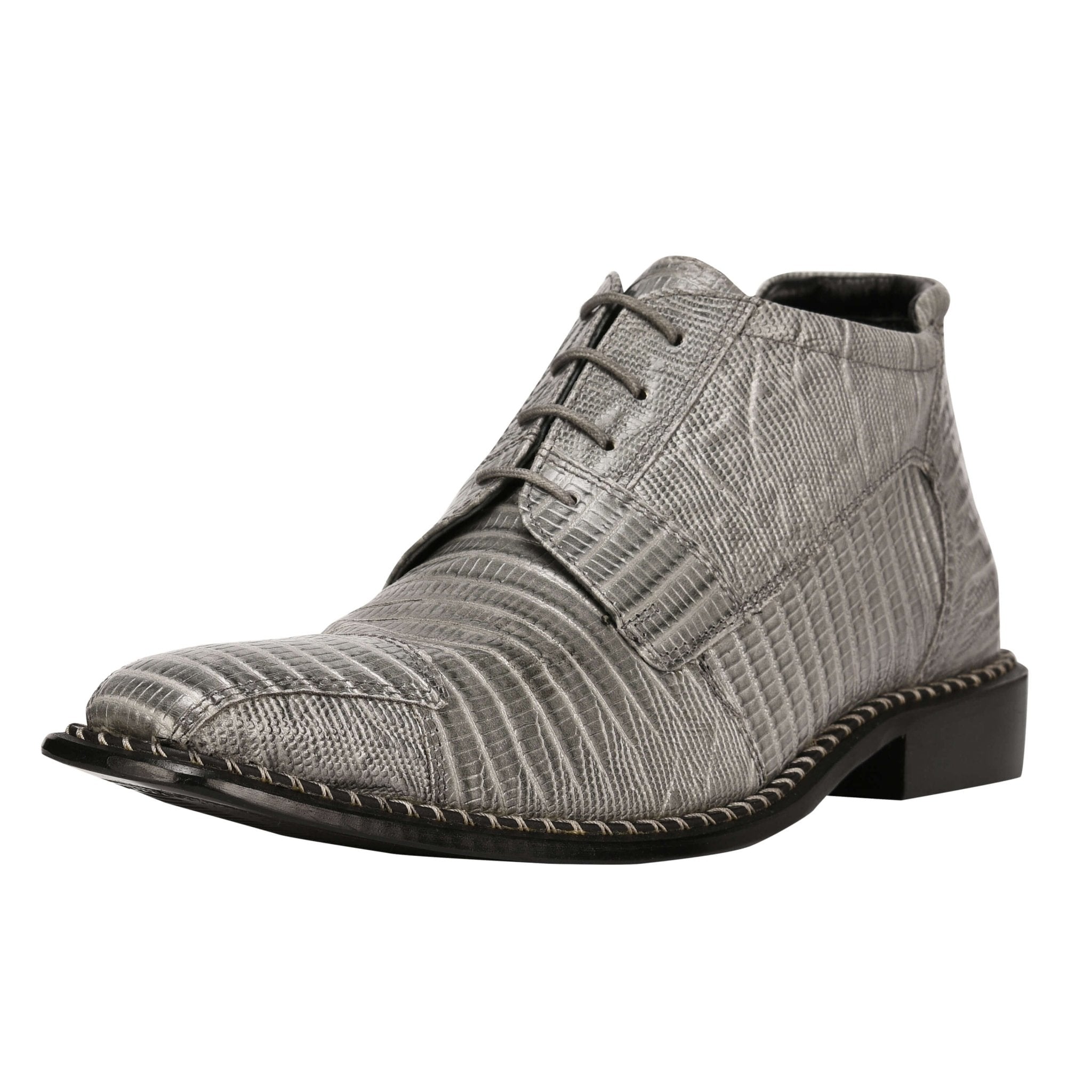LIBERTYZENO GREY LEATHER LACE-UP BOOTS LIBERTYZENO Men main image 4