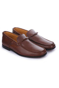   Mens Leather Moccasin Toe Business Loafers - LIBERTYZENO