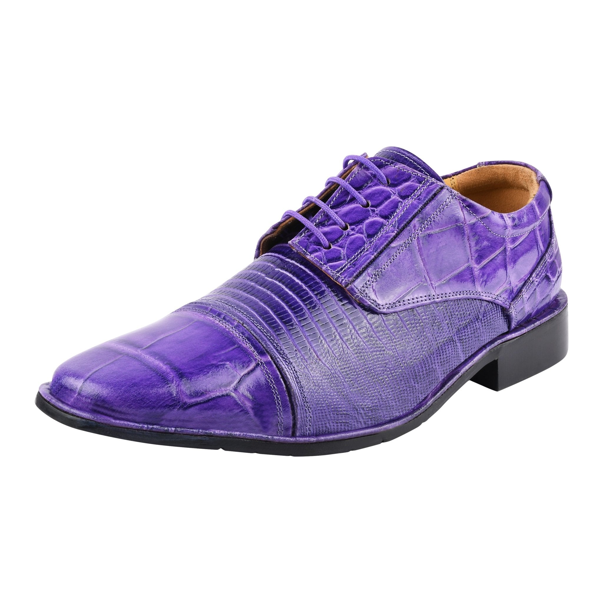 fitted lace wedding dress Lethato Medallion Toe Oxford- Purple main image 1