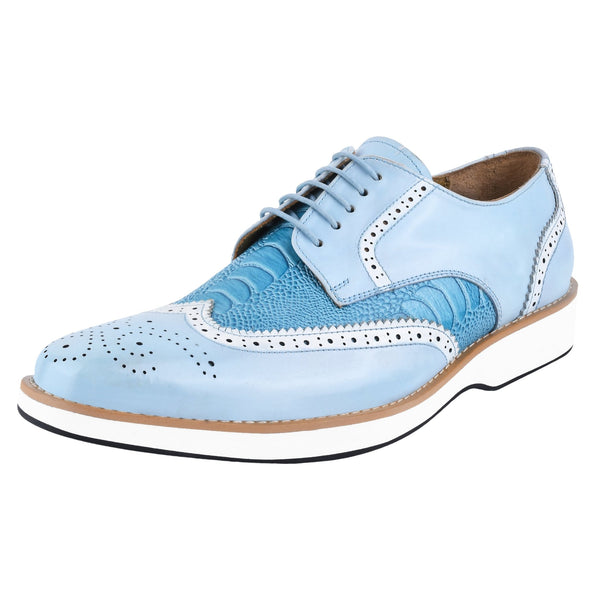 City Slicker Shoes Genuine Ostrich Dress Oxfords Men\'s Footwear Spain Sz 12 M Mauri Ostrich Leg Lace Up – City Slicker Detroit main image 3