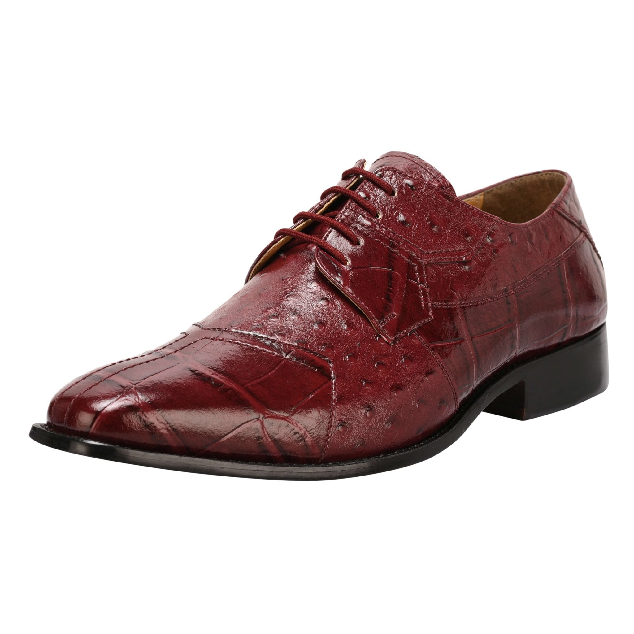 montering At sige sandheden Betjening mulig Sassy Crocodile-Ostrich Print Lace-Up Dress Shoes for Men – LIBERTYZENO