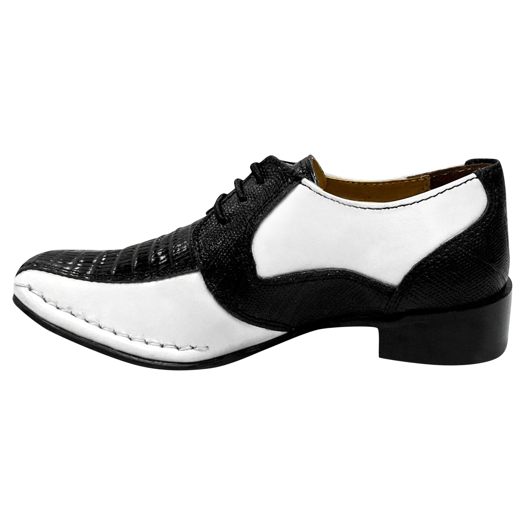 LIBERTYZENO White Leather Oxford Style Dress Shoes Eric Genuine Leather Oxford Style Lace-Up Dress Shoes For  main image 4