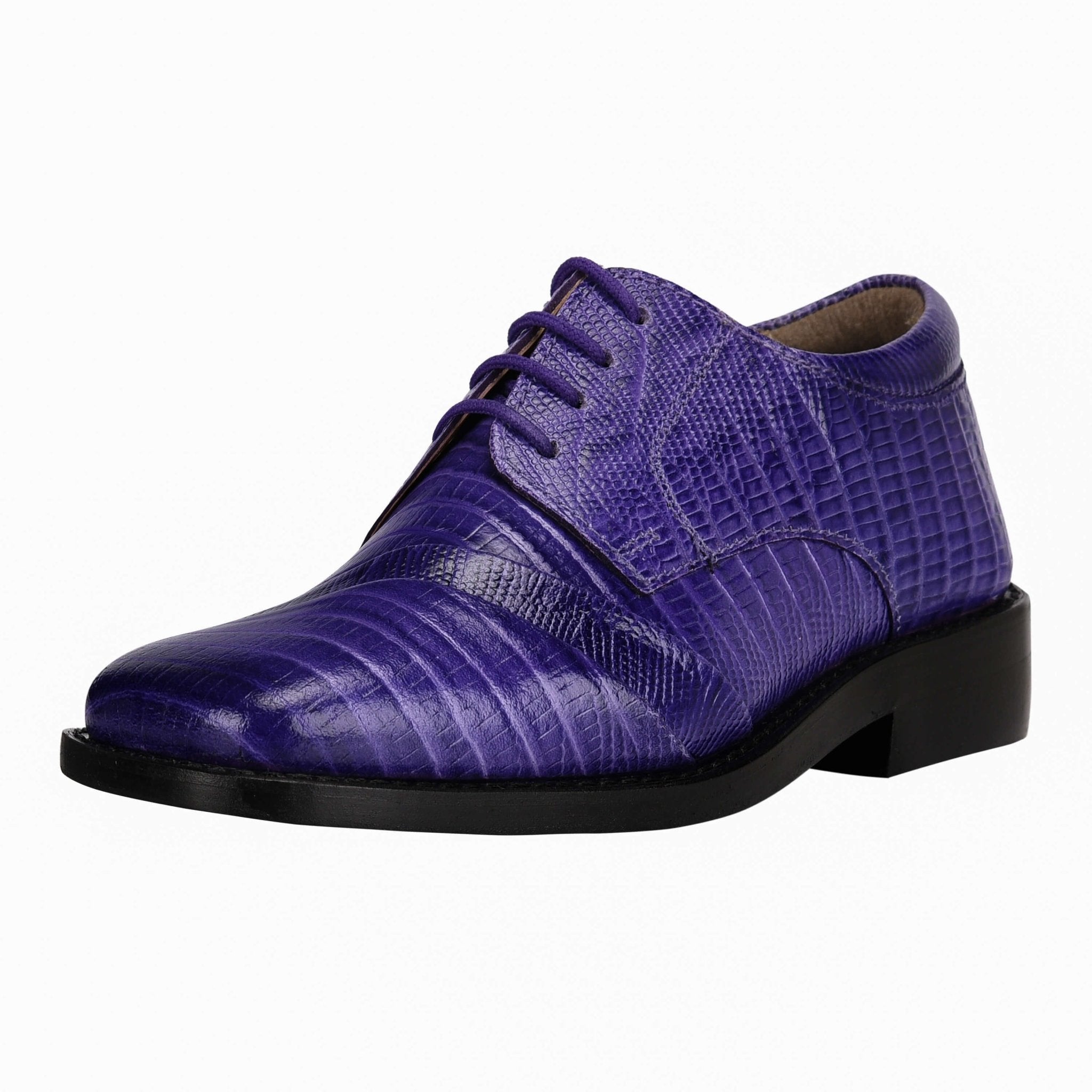 Trevor Leather Kids Crocodile/Lizard Print Dress Shoes Lace Up Gliders, Purple / 11 US/ AGE 4-8 Years/Little Kids - LIBERTYZENO Trevor Leather Kids Crocodile/Lizard Print Dress Shoes Lace Up Gliders, Purple / 11 US/ AGE 4-8 Years/Little Kids - LIBERTYZENO