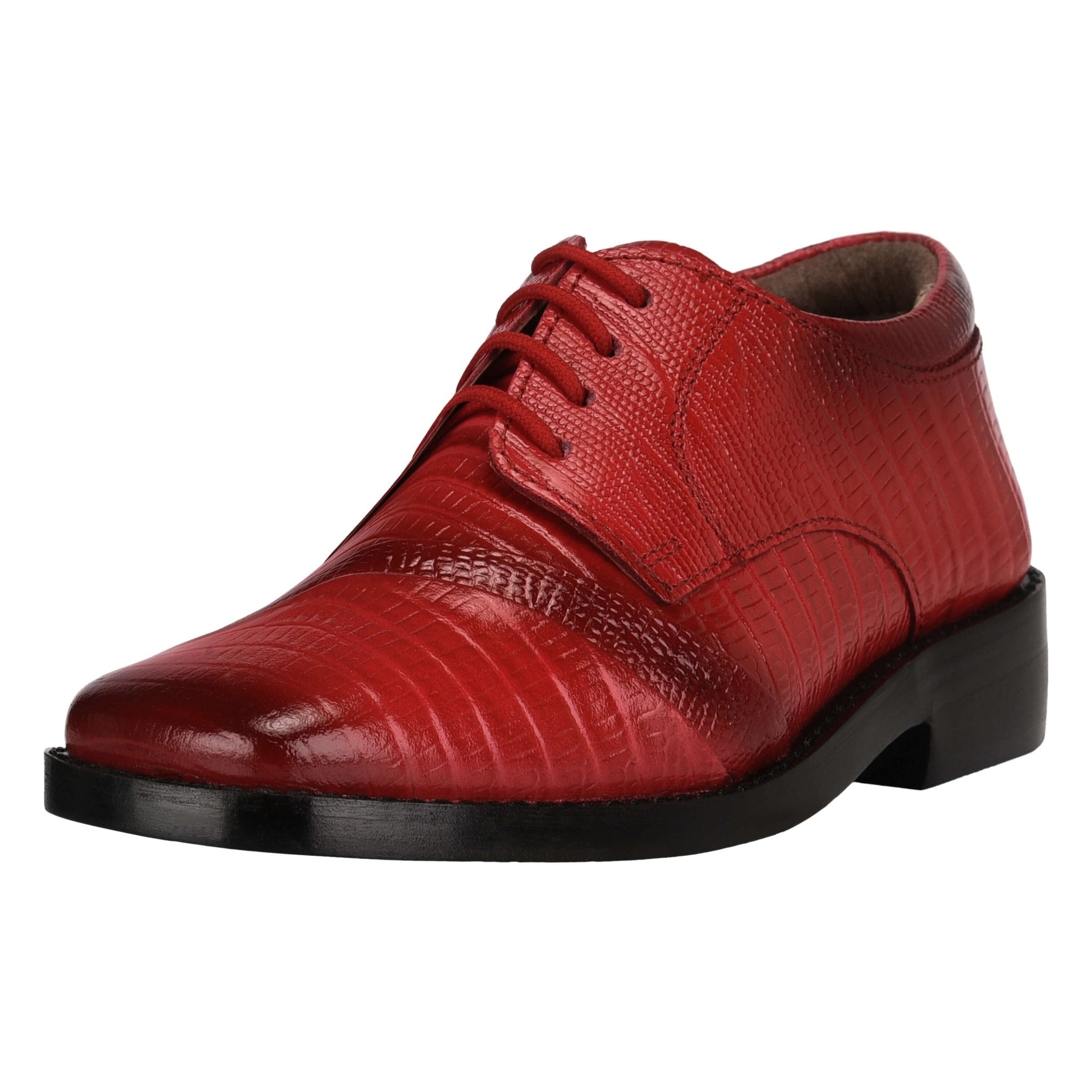 Trevor Leather Kids Crocodile/Lizard Print Dress Shoes Lace Up Gliders, Red / 6 US/ AGE 1-4 Years/Toddler - LIBERTYZENO Trevor Leather Kids Crocodile/Lizard Print Dress Shoes Lace Up Gliders, Red / 6 US/ AGE 1-4 Years/Toddler - LIBERTYZENO